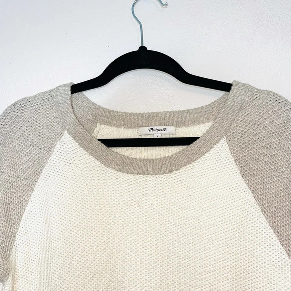 Madewell Province Cream & Tan Cross-back Pullover Knit Sweater Medium Women’s - Picture 3 of 13